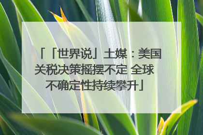「世界说」土媒：美国关税决策摇摆不定 全球不确定性持续攀升