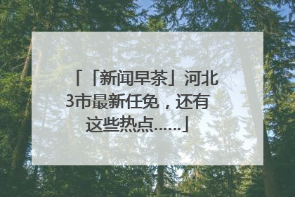 「新闻早茶」河北3市最新任免，还有这些热点……