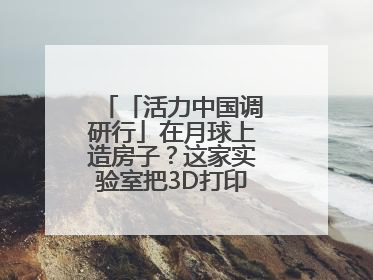 「活力中国调研行」在月球上造房子？这家实验室把3D打印“带上月球”