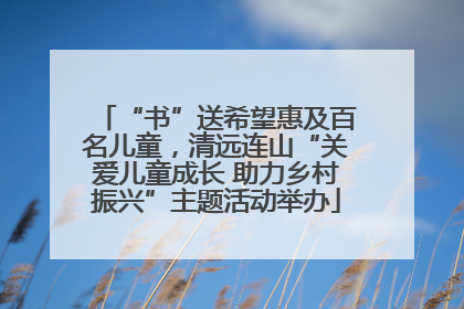 “书”送希望惠及百名儿童，清远连山“关爱儿童成长 助力乡村振兴”主题活动举办