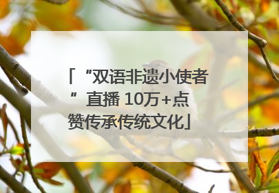 “双语非遗小使者”直播 10万+点赞传承传统文化