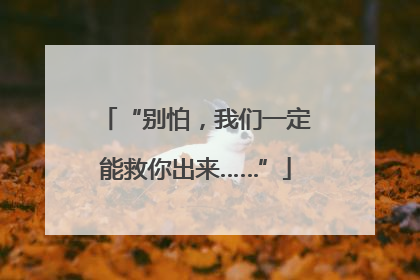 “别怕，我们一定能救你出来……”