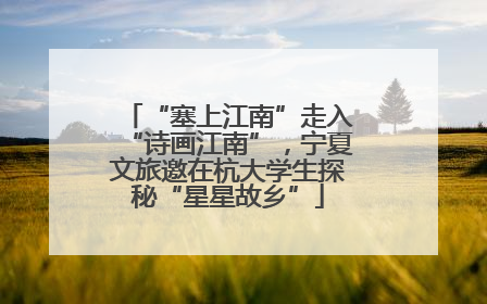 “塞上江南”走入“诗画江南”，宁夏文旅邀在杭大学生探秘“星星故乡”