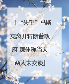 “失望”马斯克离开特朗普政府 媒体称当天两人未交谈