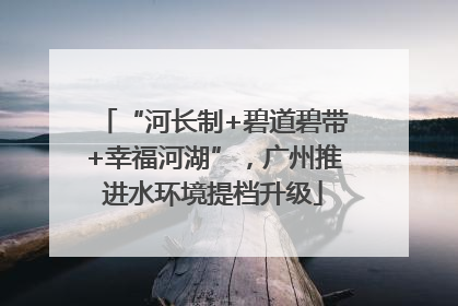“河长制+碧道碧带+幸福河湖”，广州推进水环境提档升级