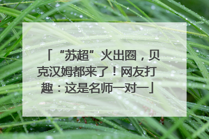 “苏超”火出圈，贝克汉姆都来了！网友打趣：这是名师一对一