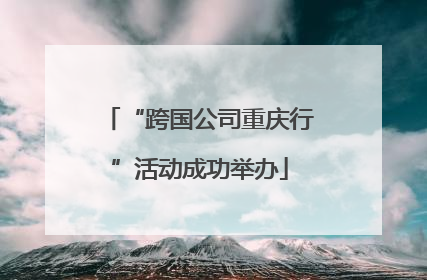 “跨国公司重庆行”活动成功举办