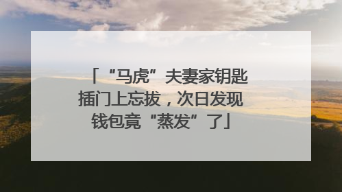 “马虎”夫妻家钥匙插门上忘拔，次日发现钱包竟“蒸发”了