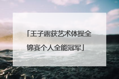 王子露获艺术体操全锦赛个人全能冠军