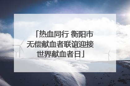 热血同行 衡阳市无偿献血者联谊迎接世界献血者日