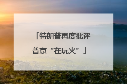特朗普再度批评普京“在玩火”