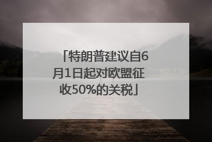 特朗普建议自6月1日起对欧盟征收50%的关税