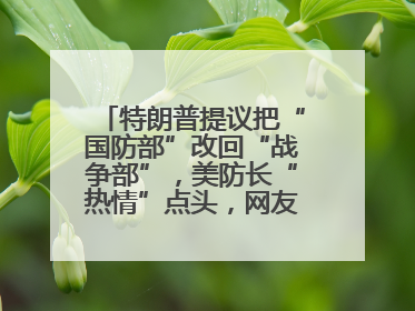特朗普提议把“国防部”改回“战争部”，美防长“热情”点头，网友吵翻了