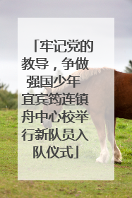 牢记党的教导，争做强国少年 宜宾筠连镇舟中心校举行新队员入队仪式