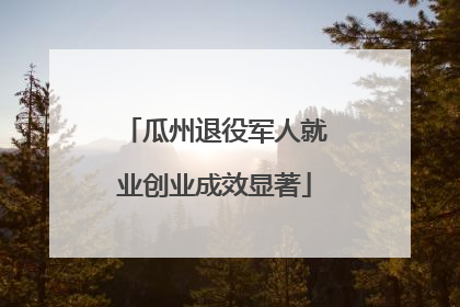 瓜州退役军人就业创业成效显著
