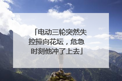 电动三轮突然失控撞向花坛，危急时刻他冲了上去
