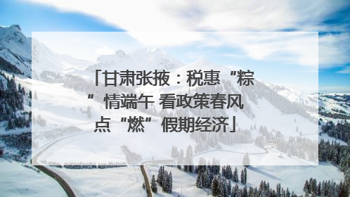 甘肃张掖：税惠“粽”情端午 看政策春风点“燃”假期经济