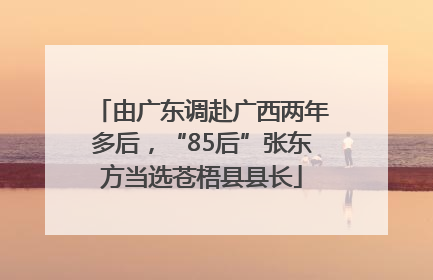 由广东调赴广西两年多后，“85后”张东方当选苍梧县县长