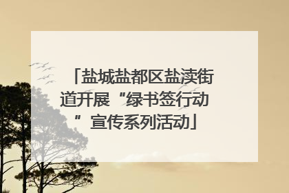 盐城盐都区盐渎街道开展“绿书签行动”宣传系列活动
