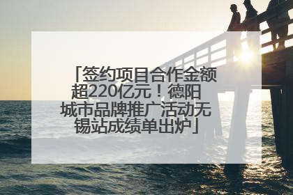 签约项目合作金额超220亿元！德阳城市品牌推广活动无锡站成绩单出炉