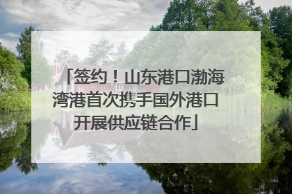 签约！山东港口渤海湾港首次携手国外港口开展供应链合作