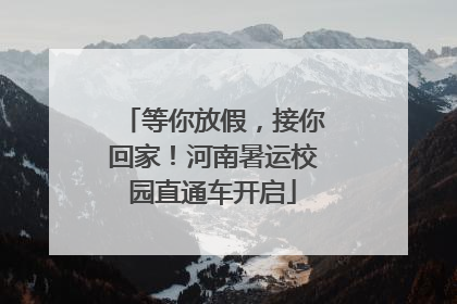 等你放假，接你回家！河南暑运校园直通车开启