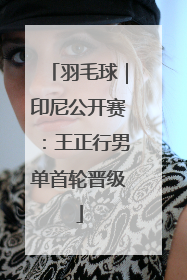 羽毛球｜印尼公开赛：王正行男单首轮晋级