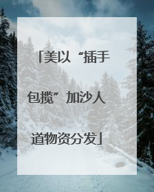 美以“插手包揽”加沙人道物资分发