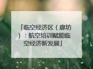 临空经济区（廊坊）：航空培训赋能临空经济新发展