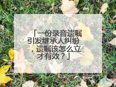 一份录音遗嘱引发继承人纠纷，遗嘱该怎么立才有效？