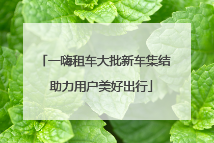 一嗨租车大批新车集结 助力用户美好出行