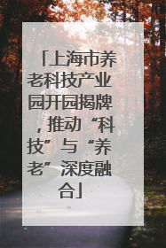 上海市养老科技产业园开园揭牌，推动“科技”与“养老”深度融合