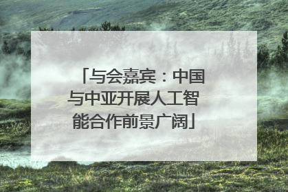 与会嘉宾：中国与中亚开展人工智能合作前景广阔