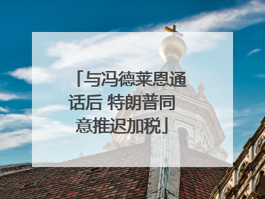 与冯德莱恩通话后 特朗普同意推迟加税