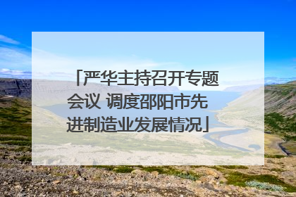 严华主持召开专题会议 调度邵阳市先进制造业发展情况