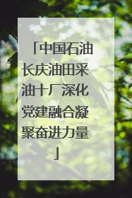 中国石油长庆油田采油十厂深化党建融合凝聚奋进力量