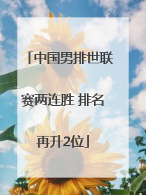 中国男排世联赛两连胜 排名再升2位