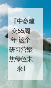 中意建交55周年 这个研习营聚焦绿色未来
