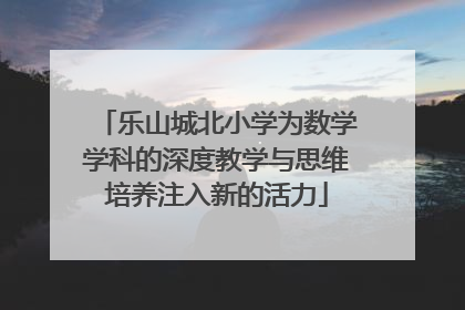 乐山城北小学为数学学科的深度教学与思维培养注入新的活力