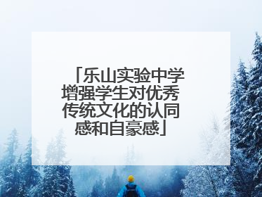乐山实验中学增强学生对优秀传统文化的认同感和自豪感