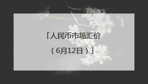 人民币市场汇价（6月12日）