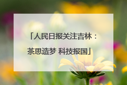 人民日报关注吉林：茶思造梦 科技报国