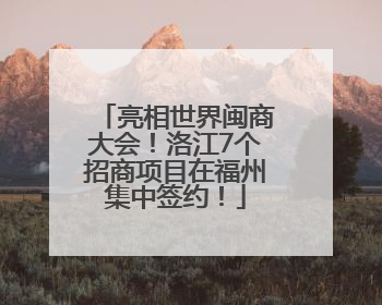 亮相世界闽商大会！洛江7个招商项目在福州集中签约！