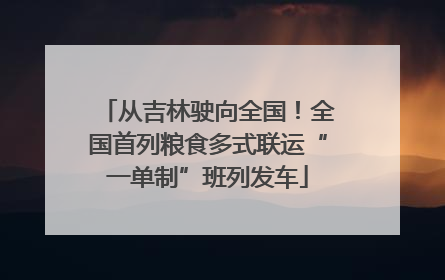 从吉林驶向全国！全国首列粮食多式联运“一单制”班列发车
