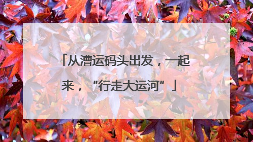 从漕运码头出发，一起来，“行走大运河”