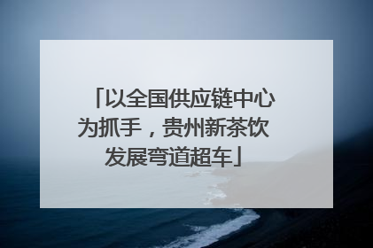 以全国供应链中心为抓手，贵州新茶饮发展弯道超车