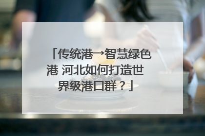 传统港→智慧绿色港 河北如何打造世界级港口群？