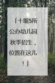 十堰5所公办幼儿园秋季招生，位置在这儿！