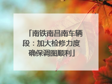 南铁南昌南车辆段：加大检修力度确保调图顺利