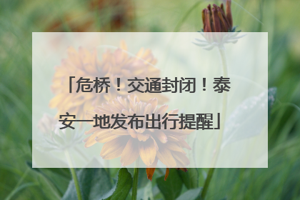 危桥！交通封闭！泰安一地发布出行提醒